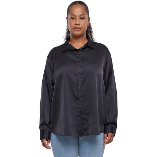 Urban Classics Ladies Satin Shirt black 4XL