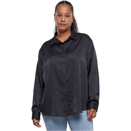 Urban Classics Ladies Satin Shirt black 4XL