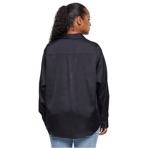 Urban Classics Ladies Satin Shirt black 4XL