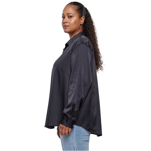 Urban Classics Ladies Satin Shirt black 4XL