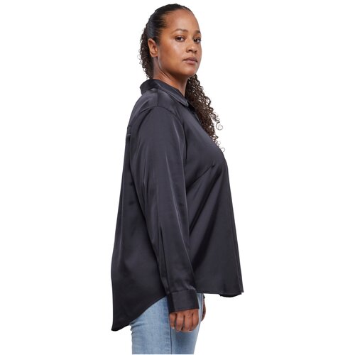 Urban Classics Ladies Satin Shirt black 4XL