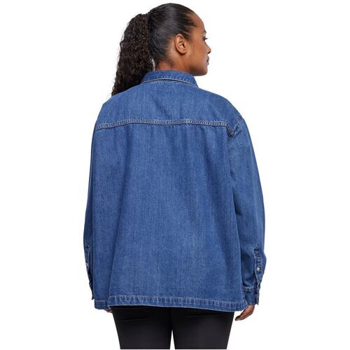 Urban Classics Ladies Oversized Denim Shirt mid indigo washed 3XL