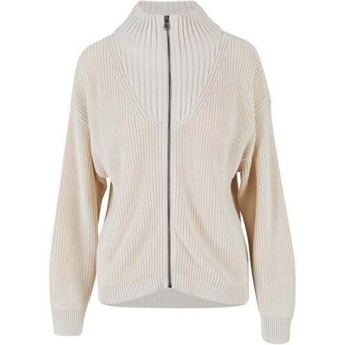 Urban Classics Ladies Knitted Zip Cardigan sand 5XL