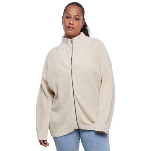 Urban Classics Ladies Knitted Zip Cardigan sand 5XL