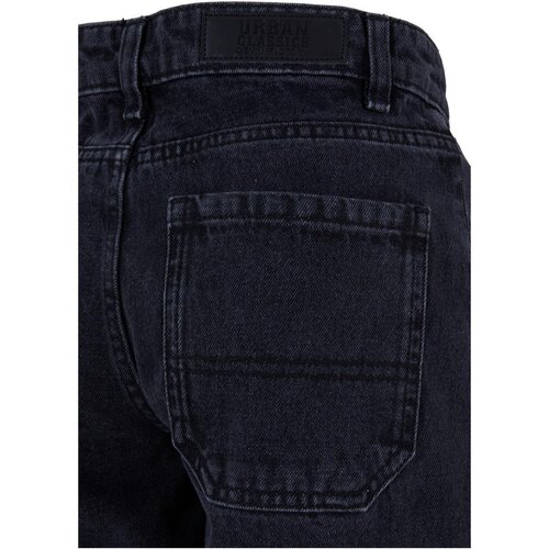 Urban Classics Ladies Mid Waist Cargo Denim Pants black charcoal washed 26