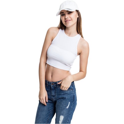 Urban Classics Ladies Cropped Rib Top white XXL