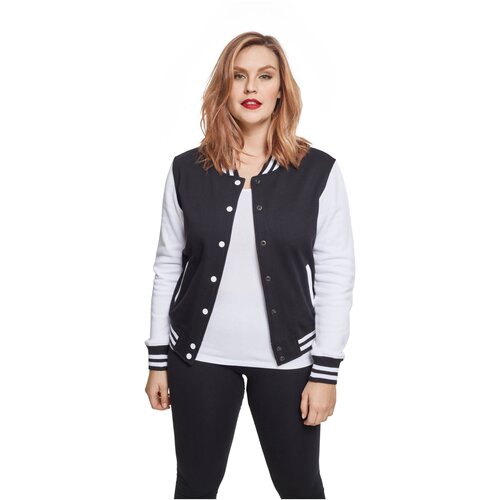 Urban Classics Ladies 2-tone College Sweatjacket blk/wht 3XL