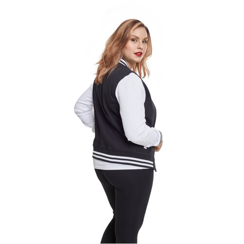 Urban Classics Ladies 2-tone College Sweatjacket blk/wht 3XL