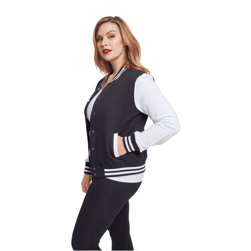 Urban Classics Ladies 2-tone College Sweatjacket blk/wht 3XL