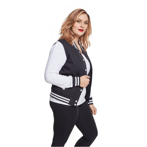 Urban Classics Ladies 2-tone College Sweatjacket blk/wht 3XL