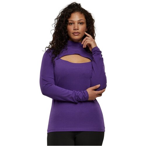 Urban Classics Ladies Cut-Out Turtleneck Longsleeve realviolet 4XL