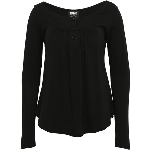 Urban Classics Ladies Viscose Button Up Longsleeve black XS