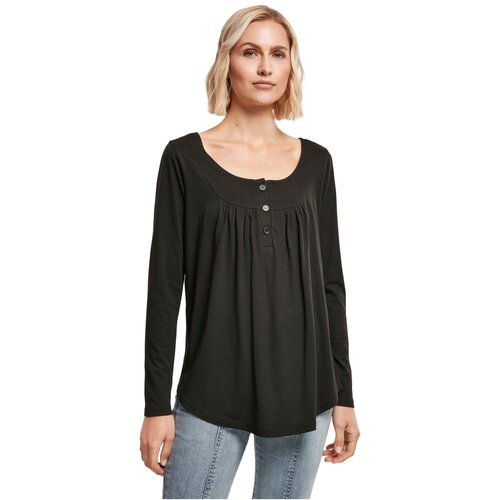 Urban Classics Ladies Viscose Button Up Longsleeve black XS