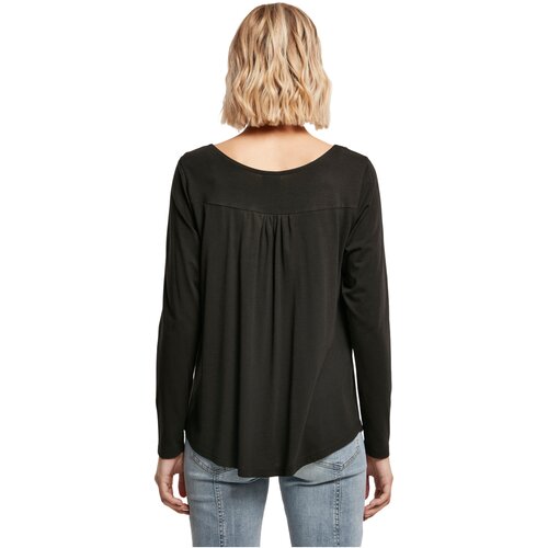 Urban Classics Ladies Viscose Button Up Longsleeve black XS