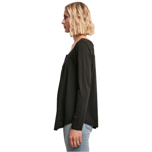 Urban Classics Ladies Viscose Button Up Longsleeve black XS