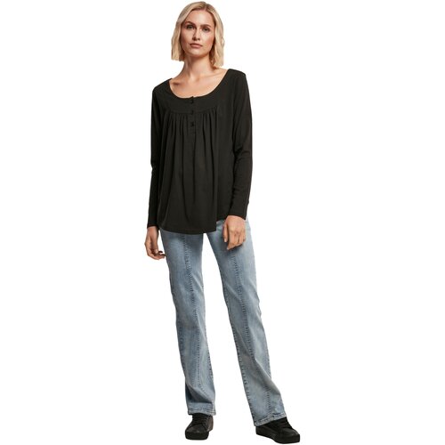 Urban Classics Ladies Viscose Button Up Longsleeve black XS