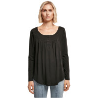Urban Classics Ladies Viscose Button Up Longsleeve black XS