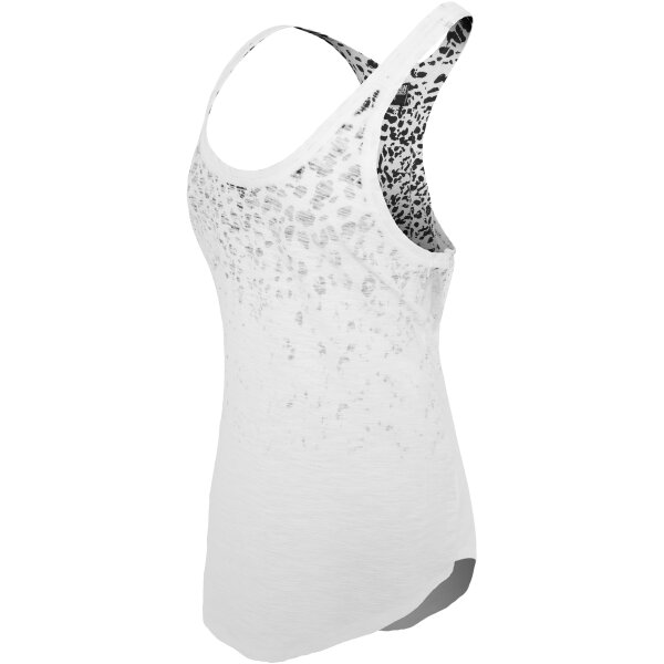 Urban Classics Ladies Long Leo Print Loose Tank wht/blk XS