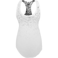 Urban Classics Ladies Long Leo Print Loose Tank wht/blk XS