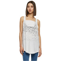Urban Classics Ladies Long Leo Print Loose Tank wht/blk XS