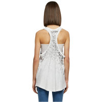 Urban Classics Ladies Long Leo Print Loose Tank wht/blk XS