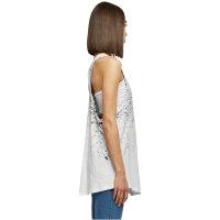 Urban Classics Ladies Long Leo Print Loose Tank wht/blk XS