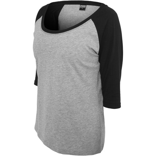 Urban Classics Ladies 3/4 Contrast Raglan Tee gry/blk XS