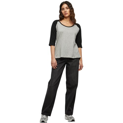 Urban Classics Ladies 3/4 Contrast Raglan Tee gry/blk XS