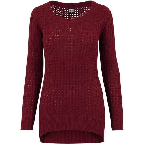 Urban Classics Ladies Long Wideneck Sweater burgundy XS