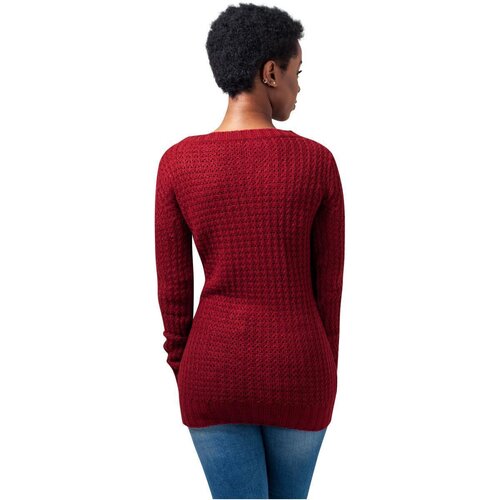Urban Classics Ladies Long Wideneck Sweater burgundy XS