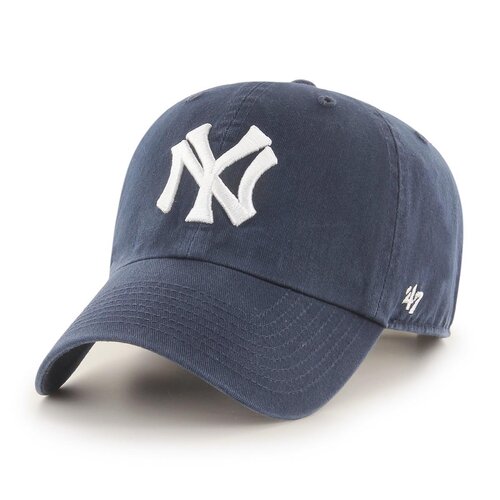 47 Brand MLB Cooperstown New York Yankees 47 CLEAN UP Cap w/ No Loop Label Navy
