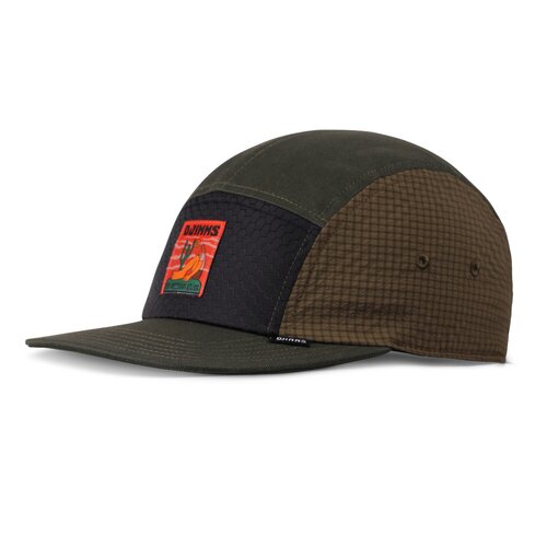 Djinns 5 Panel Flat Cap Resting Man Olive/Black