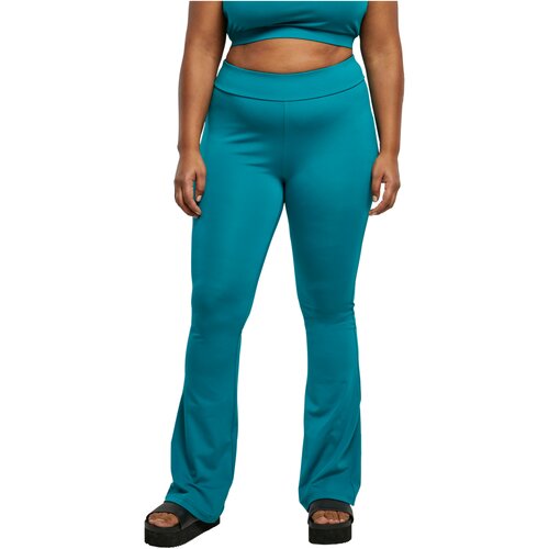 Urban Classics Ladies Recycled High Waist Flared Leggings watergreen XXL