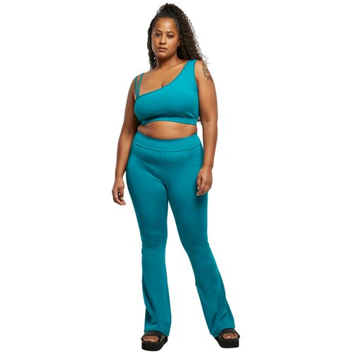 Urban Classics Ladies Recycled High Waist Flared Leggings watergreen XXL