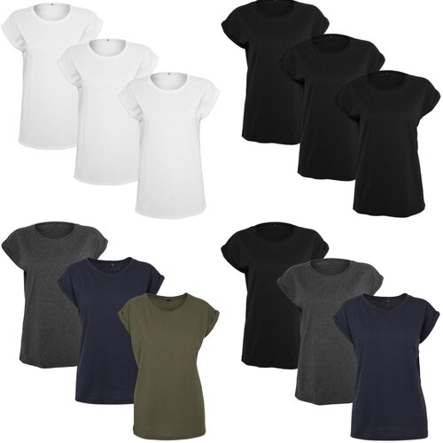 Build Your Brand Ladies Extended Shoulder Tee 3-Pack