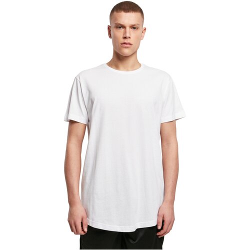 Build Your Brand Shaped Long Tee white2 XS