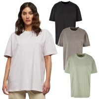 Build Your Brand Ladies Oversized Acid Wash Tee