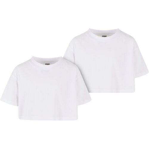 Urban Classics Kids Girls Short Kimono Tee 2-Pack white+white 110/116