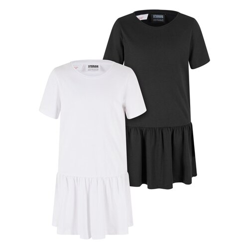 Urban Classics Kids Girls Valance Tee Dress 2-Pack white+black 158/164