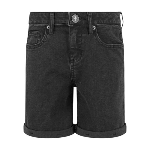 Urban Classics Kids Girls Organic Stretch Denim 5 Pocket Shorts black washed 110/116