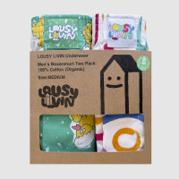 Lousy Livin 2Pack Boxershorts "Kueken & Linen" Green & White S