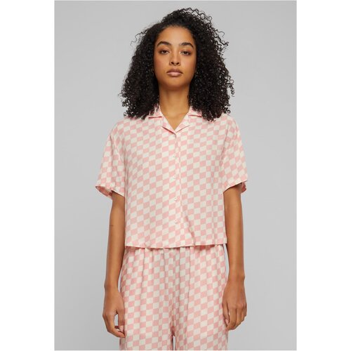 Urban Classics Ladies Viscose Resort Shirt lemonadepinkcheck XS