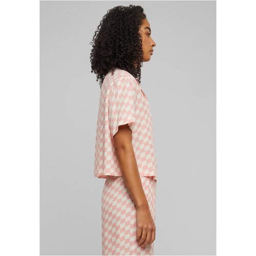 Urban Classics Ladies Viscose Resort Shirt lemonadepinkcheck XS