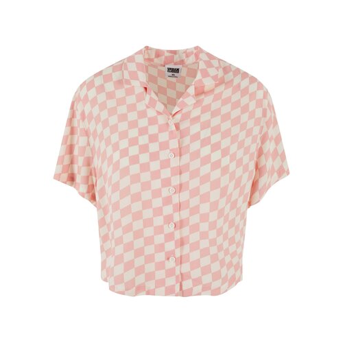 Urban Classics Ladies Viscose Resort Shirt lemonadepinkcheck XS