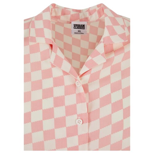 Urban Classics Ladies Viscose Resort Shirt lemonadepinkcheck XS