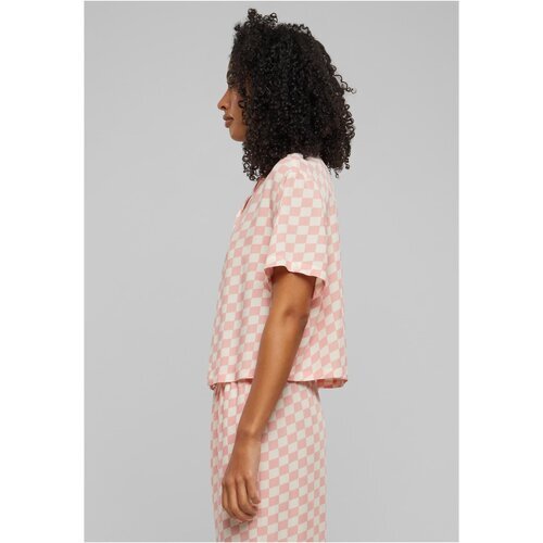 Urban Classics Ladies Viscose Resort Shirt lemonadepinkcheck XXL