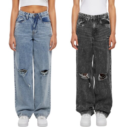 Urban Classics Ladies Distressed 90s Wide Leg Denim Pants