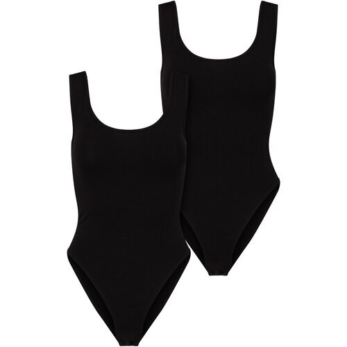 Urban Classics Ladies Organic Tank Body 2-Pack black+black 5XL