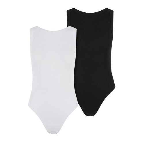 Urban Classics Ladies Rib Tank Body 2-Pack white+black 3XL