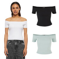 Urban Classics Ladies Organic Off Shoulder Rib Tee